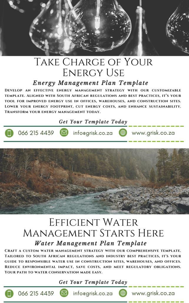 Energy and Water management Plan templates Cover